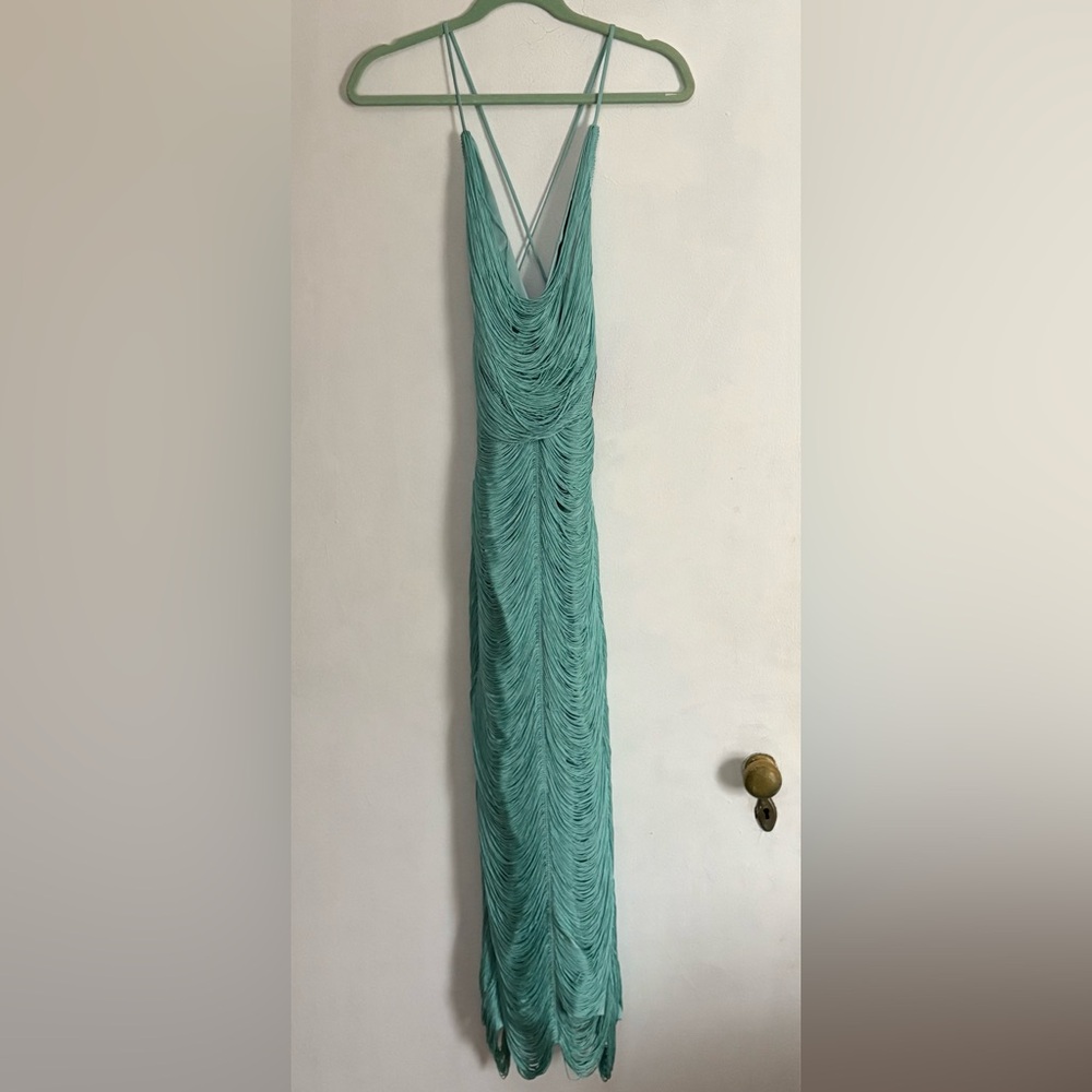 NWT MANGO CAPSULE FRINGED DRESS WITH LOW BACK - Picture 6 of 13